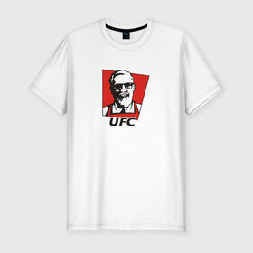 Мужская футболка премиум с принтом UFC (Конор) в Петрозаводске, 92% хлопок, 8% лайкра | приталенный силуэт, круглый вырез ворота, длина до линии бедра, короткий рукав | kfc | ufc | боец | конор макгрегор
