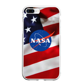 Чехол для iPhone 7Plus/8 Plus матовый с принтом NASA USA в Петрозаводске, Силикон | Область печати: задняя сторона чехла, без боковых панелей | nasa | space x | spacex | usa | астронавт | астронавтика | космонавт | наса | сша