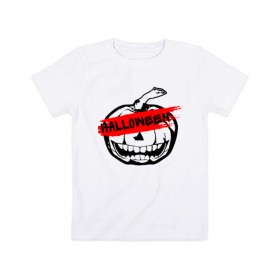 Детская футболка хлопок с принтом Halloween party в Петрозаводске, 100% хлопок | круглый вырез горловины, полуприлегающий силуэт, длина до линии бедер | Тематика изображения на принте: 