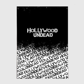 Постер с принтом HOLLYWOOD UNDEAD в Петрозаводске, 100% бумага
 | бумага, плотность 150 мг. Матовая, но за счет высокого коэффициента гладкости имеет небольшой блеск и дает на свету блики, но в отличии от глянцевой бумаги не покрыта лаком | deuce | hollywood undead | hu | j dog | shady jeff | голливуд | голливудская нежить | даниэль мурильо | джордан террелл | джордж артур рейган | дилан альварес | мэттью сент клер | нежить