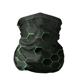 Бандана-труба 3D с принтом 3D соты GREEN в Петрозаводске, 100% полиэстер, ткань с особыми свойствами — Activecool | плотность 150‒180 г/м2; хорошо тянется, но сохраняет форму | 3d | 3d соты | 3д | texture | абстракция | соты | текстура | яркая