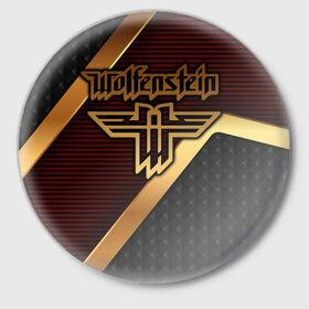 Значок с принтом Wolfenstein в Петрозаводске,  металл | круглая форма, металлическая застежка в виде булавки | 