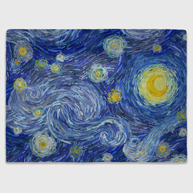 Плед 3D с принтом Полотно ван Гога в Петрозаводске, 100% полиэстер | закругленные углы, все края обработаны. Ткань не мнется и не растягивается | texture | абстракция | акварель | ван гог | звезды | краски | небо | облака | солнце | текстура