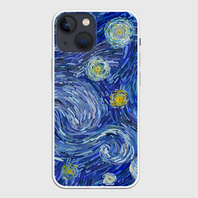 Чехол для iPhone 13 mini с принтом Полотно ван Гога в Петрозаводске,  |  | texture | абстракция | акварель | ван гог | звезды | краски | небо | облака | солнце | текстура