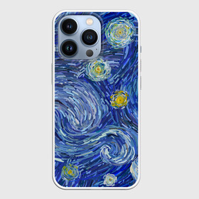 Чехол для iPhone 13 Pro с принтом Полотно ван Гога в Петрозаводске,  |  | Тематика изображения на принте: texture | абстракция | акварель | ван гог | звезды | краски | небо | облака | солнце | текстура