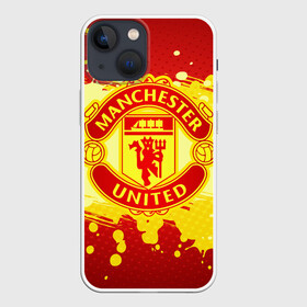 Чехол для iPhone 13 mini с принтом Манчестер Юнайтед в Петрозаводске,  |  | manchester | manchester united | mufc | red devils | красные дьяволы | манчестер | манчестер юнайтед | фанатская | футбольная | футбольный клуб | юнайтед