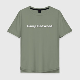 Мужская футболка хлопок Oversize с принтом Camp Redwood в Петрозаводске, 100% хлопок | свободный крой, круглый ворот, “спинка” длиннее передней части | Тематика изображения на принте: 1984 | ahs | american horror story | американская история ужасов | сериалы | триллер | ужасы | хорор