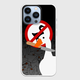 Чехол для iPhone 13 Pro с принтом Untitled Goose Game в Петрозаводске,  |  | Тематика изображения на принте: goose | goose game | honk | untitled goose game | гусь | гусь игра | злой гусь | игра про гуся | кря | отвратительный гусь