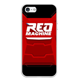 Чехол для iPhone 5/5S матовый с принтом Red Machine в Петрозаводске, Силикон | Область печати: задняя сторона чехла, без боковых панелей | hockey | red | russia | team | красная | машина | россия | сборная | хоккей