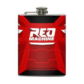 Фляга с принтом Red Machine в Петрозаводске, металлический корпус | емкость 0,22 л, размер 125 х 94 мм. Виниловая наклейка запечатывается полностью | hockey | red | russia | team | красная | машина | россия | сборная | хоккей