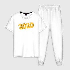 Мужская пижама хлопок с принтом 2020 сыр в Петрозаводске, 100% хлопок | брюки и футболка прямого кроя, без карманов, на брюках мягкая резинка на поясе и по низу штанин
 | 2020 | животные | крыса | мышь | новый год | символ года
