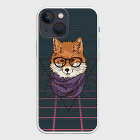 Чехол для iPhone 13 mini с принтом Мудрый Лис в Петрозаводске,  |  | Тематика изображения на принте: fox | foxy | животное | лис | лиса | лисенок | лисы | милая | мудрый | пушистая | пушистик | рыжая | ум | умный
