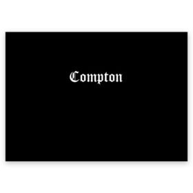 Поздравительная открытка с принтом COMPTON в Петрозаводске, 100% бумага | плотность бумаги 280 г/м2, матовая, на обратной стороне линовка и место для марки
 | compton | dj yella | dr. dre | eazy e | ice cube | mc ren | n.w.a | nwa | straight outta compton | west side | западная сторона | комптон