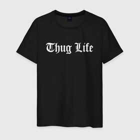 Мужская футболка хлопок с принтом THUG LIFE в Петрозаводске, 100% хлопок | прямой крой, круглый вырез горловины, длина до линии бедер, слегка спущенное плечо. | 2pac | thug life | tupac | tupac shakur | жизнь головореза | тупак | тупак шакур