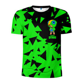 Мужская футболка 3D спортивная с принтом Brawl Stars в Петрозаводске, 100% полиэстер с улучшенными характеристиками | приталенный силуэт, круглая горловина, широкие плечи, сужается к линии бедра | brawl | crow | game | leon | spike | stars | ворон | игра | леон | спайк