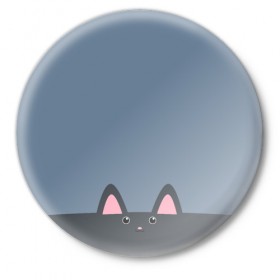 Значок с принтом Милашка котик в Петрозаводске,  металл | круглая форма, металлическая застежка в виде булавки | животные | кот | котейка | котик | кошки | милашка | милота | милый