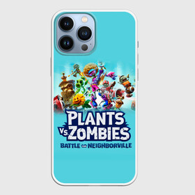 Чехол для iPhone 13 Pro Max с принтом Plants vs. Zombies в Петрозаводске,  |  | battle | game | plants vs zombies | plants vs zombies battle for neighborville | zombie | битва | битва за нейборвиль | зомби | игра | надпись | растения | растения против зомби