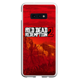 Чехол для Samsung S10E с принтом RED DEAD REDEMPTION 2 в Петрозаводске, Силикон | Область печати: задняя сторона чехла, без боковых панелей | Тематика изображения на принте: arthur morgan | cowboy | online | red dead online | red dead redemption 2 | rockstar games | wild west | артур морган | бандит | вестерн | винтовка | дикий запад | ковбой | рокстар