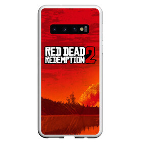 Чехол для Samsung Galaxy S10 с принтом RED DEAD REDEMPTION 2 в Петрозаводске, Силикон | Область печати: задняя сторона чехла, без боковых панелей | Тематика изображения на принте: arthur morgan | cowboy | online | red dead online | red dead redemption 2 | rockstar games | wild west | артур морган | бандит | вестерн | винтовка | дикий запад | ковбой | рокстар