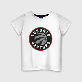 Детская футболка хлопок с принтом Toronto Raptors Logo в Петрозаводске, 100% хлопок | круглый вырез горловины, полуприлегающий силуэт, длина до линии бедер | nba | raptors | toronto | toronto raptors | баскетбол | нба | рапторс | рэпторс | спорт | торонто | торонто рапторс | торонто рэпторс