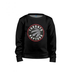 Детский свитшот хлопок с принтом Toronto Raptors Logo в Петрозаводске, 100% хлопок | круглый вырез горловины, эластичные манжеты, пояс и воротник | nba | raptors | toronto | toronto raptors | баскетбол | нба | рапторс | рэпторс | спорт | торонто | торонто рапторс | торонто рэпторс