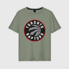 Женская футболка хлопок Oversize с принтом Toronto Raptors Logo в Петрозаводске, 100% хлопок | свободный крой, круглый ворот, спущенный рукав, длина до линии бедер
 | nba | raptors | toronto | toronto raptors | баскетбол | нба | рапторс | рэпторс | спорт | торонто | торонто рапторс | торонто рэпторс