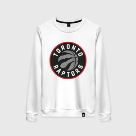 Женский свитшот хлопок с принтом Toronto Raptors Logo в Петрозаводске, 100% хлопок | прямой крой, круглый вырез, на манжетах и по низу широкая трикотажная резинка  | nba | raptors | toronto | toronto raptors | баскетбол | нба | рапторс | рэпторс | спорт | торонто | торонто рапторс | торонто рэпторс