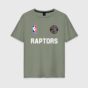Женская футболка хлопок Oversize с принтом Toronto Raptors NBA в Петрозаводске, 100% хлопок | свободный крой, круглый ворот, спущенный рукав, длина до линии бедер
 | nba | raptors | toronto | toronto raptors | баскетбол | нба | рапторс | рэпторс | спорт | торонто | торонто рапторс | торонто рэпторс