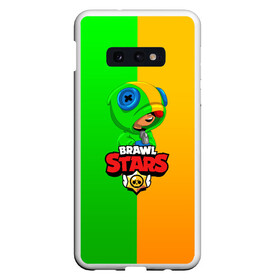 Чехол для Samsung S10E с принтом BRAWL STARS LEON (КАПЮШОН) в Петрозаводске, Силикон | Область печати: задняя сторона чехла, без боковых панелей | brawl stars | bull | colt | crow | leon | stars | берли | бо | брок | ворон | джесси | динамайк | дэррил | кольт | леон | мортис | нита | пайпер | пенни | поко | пэм | рикошет | спайк | фрэнк | шелли | эль примо