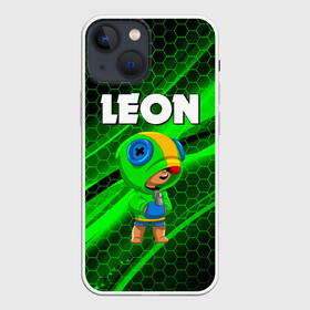 Чехол для iPhone 13 mini с принтом BRAWL STARS LEON в Петрозаводске,  |  | Тематика изображения на принте: brawl stars | bull | colt | crow | leon | stars | берли | бо | брок | ворон | джесси | динамайк | дэррил | кольт | леон | мортис | нита | пайпер | пенни | поко | пэм | рикошет | спайк | фрэнк | шелли | эль примо