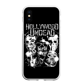 Чехол для iPhone XS Max матовый с принтом Hollywood Undead в Петрозаводске, Силикон | Область печати: задняя сторона чехла, без боковых панелей | charlie scene | danny | funny man | hollywood undead | hu | j dog | johnny 3 tears | голливудская нежить | голубь | голубь с гранатой | граната | ню метал | рэп метал | рэп рок