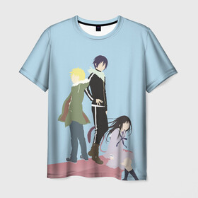 Мужская футболка 3D с принтом Yato, Yukine & Hiyori в Петрозаводске, 100% полиэфир | прямой крой, круглый вырез горловины, длина до линии бедер | ghost | god of calamity | hiyori | iki | noragami | shinki | yato | yatogami | yukine | бездомный бог | бог бедствия | ики | призрак | секки | хиёри | шинки | юки | юкине | юкинэ | ято