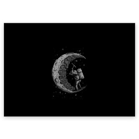 Поздравительная открытка с принтом Лунокоп в Петрозаводске, 100% бумага | плотность бумаги 280 г/м2, матовая, на обратной стороне линовка и место для марки
 | Тематика изображения на принте: cat | galaxy | moon | nasa | space | вселенная | галактика | звезды | космонавт | космос | луна | наса | скафандр