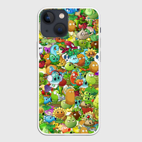 Чехол для iPhone 13 mini с принтом PLANTS VS ZOMBIES в Петрозаводске,  |  | game | gamer | pattern | plants vs zombies | sticker | зомби | игры | паттерн | растения | растения против зомби | стикеры