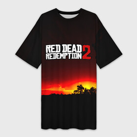 Платье-футболка 3D с принтом RDR 2 в Петрозаводске,  |  | arthur morgan | cowboy | online | red dead online | red dead redemption 2 | rockstar games | wild west | артур морган | бандит | вестерн | винтовка | дикий запад | ковбой | рокстар
