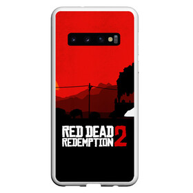 Чехол для Samsung Galaxy S10 с принтом RDR 2 в Петрозаводске, Силикон | Область печати: задняя сторона чехла, без боковых панелей | Тематика изображения на принте: arthur morgan | cowboy | online | red dead online | red dead redemption 2 | rockstar games | wild west | артур морган | бандит | вестерн | винтовка | дикий запад | ковбой | рокстар