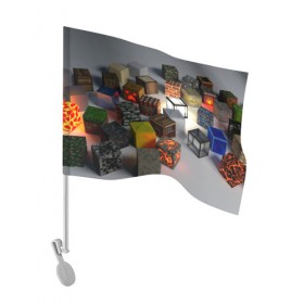 Флаг для автомобиля с принтом MINECRAFT BLOX в Петрозаводске, 100% полиэстер | Размер: 30*21 см | craft | creeper | dungeon | dungeons | earth | game | logo | mine | minecraft | mobile | online | дунгеонс | земля | зомби | игра | крипер | лого | майкрафт | майнкрафт | мобайл | онлайн | подземелье | подземелья