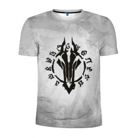 Мужская футболка 3D спортивная с принтом Darksiders в Петрозаводске, 100% полиэстер с улучшенными характеристиками | приталенный силуэт, круглая горловина, широкие плечи, сужается к линии бедра | ад | ангелы | апокалипсис | демоны | дьяволы | знаки | лого | логотип | орда | раздор