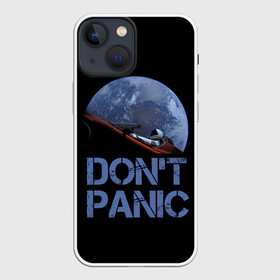 Чехол для iPhone 13 mini с принтом Dont Panic в Петрозаводске,  |  | Тематика изображения на принте: 2022 | cat | elon | galaxy | mars | moon | musk | nasa | space | spacex | tesla | вселенная | галактика | звезды | илон | космонавт | космос | луна | марс | маск | наса | скафандр | тесла