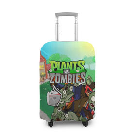 Чехол для чемодана 3D с принтом PLANTS VS. ZOMBIES в Петрозаводске, 86% полиэфир, 14% спандекс | двустороннее нанесение принта, прорези для ручек и колес | garden warfare | plants | plants vs. zombies | plants vs. zombies: garden warfare | popcap | zombies | кактус | картошка | подсолнух | растения против зомби | сад