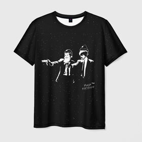 Мужская футболка 3D с принтом Pulp Fiction в Петрозаводске, 100% полиэфир | прямой крой, круглый вырез горловины, длина до линии бедер | pulp fiction | криминальное чтиво | сэмюел л джексон | тарантино | ума турман