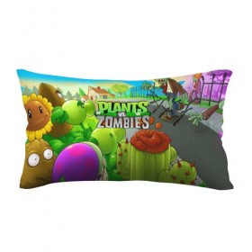 Подушка 3D антистресс с принтом PLANTS VS ZOMBIES в Петрозаводске, наволочка — 100% полиэстер, наполнитель — вспененный полистирол | состоит из подушки и наволочки на молнии | battle | plants | plants vs zombies | pvsz | vs | zombies | растения против зомби