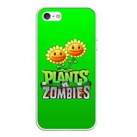 Чехол для iPhone 5/5S матовый с принтом PLANTS VS ZOMBIES в Петрозаводске, Силикон | Область печати: задняя сторона чехла, без боковых панелей | battle | plants | plants vs zombies | pvsz | vs | zombies | растения против зомби