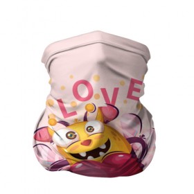 Бандана-труба 3D с принтом LOVE в Петрозаводске, 100% полиэстер, ткань с особыми свойствами — Activecool | плотность 150‒180 г/м2; хорошо тянется, но сохраняет форму | bee | bright | cool | funny | heart | веселый | забавный | прикольный | пчелка | сердце | яркий