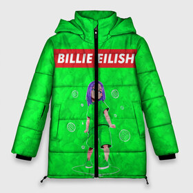 Женская зимняя куртка 3D с принтом BILLIE EILISH GREEN в Петрозаводске, верх — 100% полиэстер; подкладка — 100% полиэстер; утеплитель — 100% полиэстер | длина ниже бедра, силуэт Оверсайз. Есть воротник-стойка, отстегивающийся капюшон и ветрозащитная планка. 

Боковые карманы с листочкой на кнопках и внутренний карман на молнии | bad guy | billie | eilish | ocean eyes | айлиш | билли | девушка | певица | эйлиш