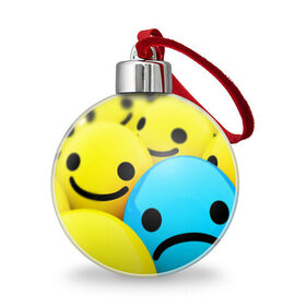 Ёлочный шар с принтом СМАЙЛИКИ в Петрозаводске, Пластик | Диаметр: 77 мм | emoji | настроение | позитив | смайлики | смайлы | стикеры | текстура смайл | улыбки | фон смайл | эмодзи