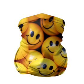 Бандана-труба 3D с принтом ЖЕЛТЫЕ СМАЙЛИКИ в Петрозаводске, 100% полиэстер, ткань с особыми свойствами — Activecool | плотность 150‒180 г/м2; хорошо тянется, но сохраняет форму | Тематика изображения на принте: emoji | настроение | позитив | смайлики | смайлы | стикеры | текстура смайл | улыбки | фон смайл | эмодзи
