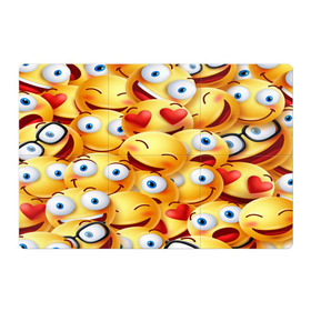 Магнитный плакат 3Х2 с принтом emoji в Петрозаводске, Полимерный материал с магнитным слоем | 6 деталей размером 9*9 см | emoji | настроение | позитив | смайлики | смайлы | стикеры | текстура смайл | улыбки | фон смайл | эмодзи