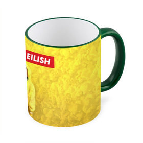 Кружка с принтом BILLIE EILISH Yellow в Петрозаводске, керамика | ёмкость 330 мл | Тематика изображения на принте: 