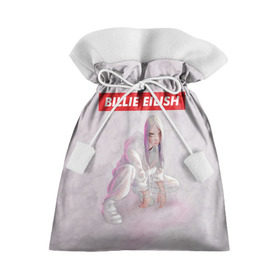 Подарочный 3D мешок с принтом BILLIE EILISH в Петрозаводске, 100% полиэстер | Размер: 29*39 см | Тематика изображения на принте: bad guy | billie | eilish | ocean eyes | айлиш | билли | девушка | певица | эйлиш